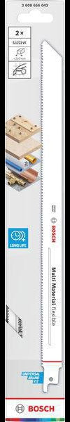 BOSCH Säbelsägeblatt S 611 DF, 150 mm, Bi-Metall, TPI 6, 5 Stück – für Holz und Metall