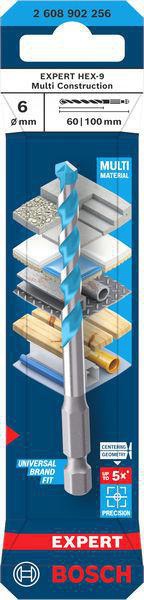 Bosch EXPERT HEX-9 Multi Construction Steinbohrer 5 mm – Präzise Bohrungen in Kacheln, Granit, Beton, Holz und Metall