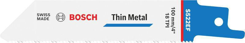 Bosch Säbelsägeblatt S 1122 EF, 225 mm, Bi-Metall, 5 Stück, für Metall und Rohre