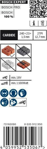Bosch Expert Hollow Brick Säbelsägeblatt S1243HM 300 mm für Hohlziegel