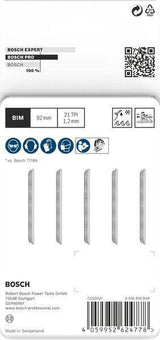 Bosch Stichsägeblatt PRO Metal medium T121AFC, 92 mm, BIM, AlTiN-beschichtet