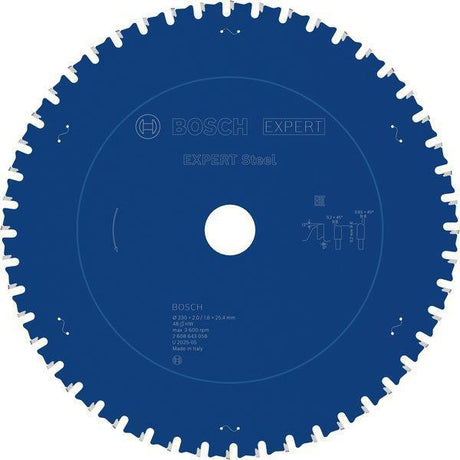 Bosch Kreissägeblatt Expert for Steel 230 mm, 48 Zähne, für Edelstahl, 25,4 mm Bohrung