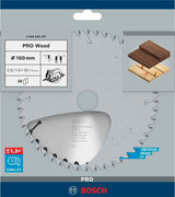 Bosch Kreissägeblatt PRO Wood AD 160 mm Z24 WZ für präzise Holzschnitte
