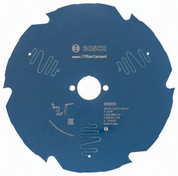 Bosch Kreissägeblatt AD 216 mm Z.6 TCG Bohrung 30 mm Schnittbreite 2,2 mm HM