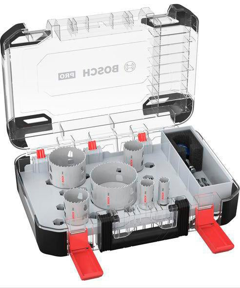 BOSCH Lochsägen-Set PRO Multi Material PC Plus 9-tlg. HSS mit 8% Kobalt, Schnitttiefe 44 mm
