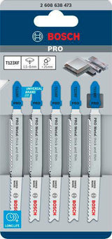 BOSCH Stichsägeblatt T 118 G HSS 5er-Pack für Metall und Buntmetall