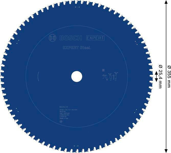 Bosch Kreissägeblatt EXPERT Steel AD 254 mm Z.60 HLTCG für Edelstahl
