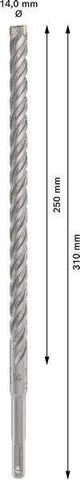 Bosch Hammerbohrer PRO SDS plus-5X, Ø 10,0 mm, Arbeitslänge 100 mm, SDS plus, Vierschneider für Stahlbeton