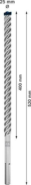 Bosch Hammerbohrer Expert SDS max-8X Ø12 mm, Arbeitslänge 200 mm, Gesamtlänge 340 mm