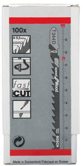 BOSCH Stichsägeblatt T 111 C HCS 100 mm 5 Stück für Holz und Kunststoff