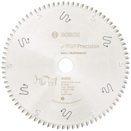 BOSCH Kreissägeblatt Top Precision Best for Multi Material 165 mm Z48 HLTCG für Tauch- und Handkreissägen
