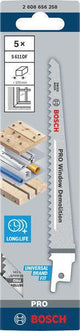 BOSCH Säbelsägeblatt S 611 DF, 150 mm, Bi-Metall, TPI 6, 5 Stück – für Holz und Metall