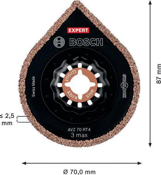 Bosch Segmentsägeblatt EXPERT AV Z70 RT4 Ø 70 mm Mörtel Starlock