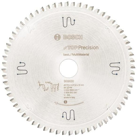 BOSCH Kreissägeblatt Top Precision Best for Multi Material 165 mm Z48 HLTCG für Tauch- und Handkreissägen