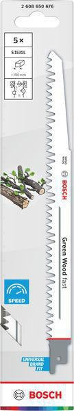 Bosch Säbelsägeblatt S 644 D, 150 mm, HCS, für Holz, Span, MDF und Kunststoff, 5er Pack