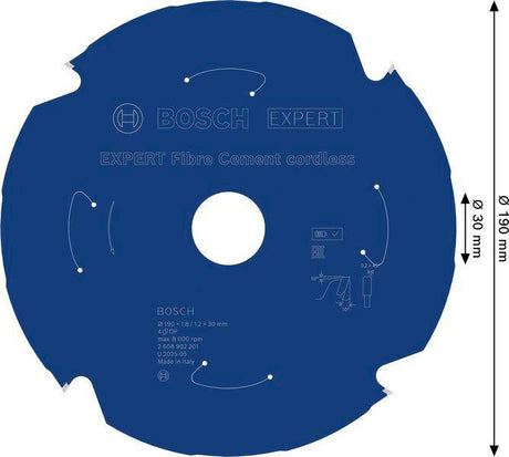 Bosch EXPERT Fiber Cement Kreissägeblatt 165 mm, 4 Zähne, TCG, für Zementfaserplatten