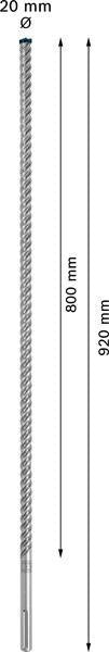 Bosch Hammerbohrer Expert SDS max-8X Ø12 mm, Arbeitslänge 200 mm, Gesamtlänge 340 mm