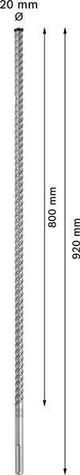 Bosch Hammerbohrer Expert SDS max-8X Ø12 mm, Arbeitslänge 200 mm, Gesamtlänge 340 mm