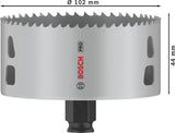 Bosch Lochsäge PRO Multi Material PC Plus 102 mm – HSS mit 8% Kobalt für Stahl und Trockenbau