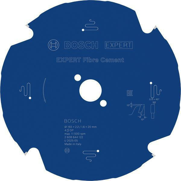 BOSCH Kreissägeblatt Expert for Fibre Cement AD 160 mm Z4 TCG – Für Faserzement