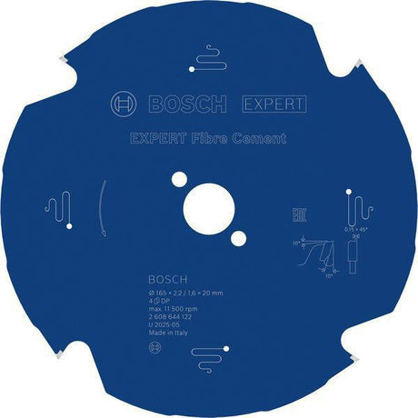 BOSCH Kreissägeblatt Expert for Fibre Cement AD 160 mm Z4 TCG – Für Faserzement