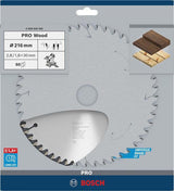 BOSCH Kreissägeblatt PRO Wood AD 216 mm Z48 WZ/N für Kapp- und Gehrungssägen