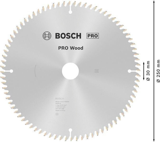 BOSCH Kreissägeblatt PRO Wood AD 216 mm Z48 WZ/N für Kapp- und Gehrungssägen