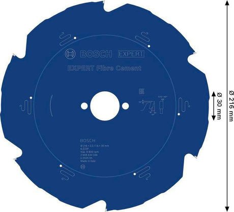 Bosch Kreissägeblatt AD 216 mm Z.6 TCG Bohrung 30 mm Schnittbreite 2,2 mm HM