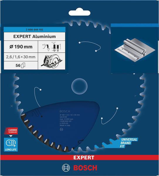 BOSCH Kreissägeblatt EXPERT for Alu.AD 160 mm Z.52 HLTCG für saubere Aluminium-Schnitte