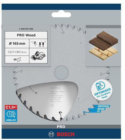 BOSCH Kreissägeblatt PRO Wood cordless 136 mm Z24 WZ für Akku-Handkreissägen