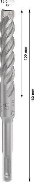 Bosch Hammerbohrer PRO SDS plus-5X, Ø 10,0 mm, Arbeitslänge 100 mm, SDS plus, Vierschneider für Stahlbeton