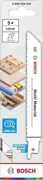 BOSCH Säbelsägeblatt S 611 DF, 150 mm, Bi-Metall, TPI 6, 5 Stück – für Holz und Metall