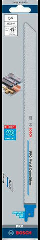 Bosch Säbelsägeblatt S 1122 EF, 225 mm, Bi-Metall, 5 Stück, für Metall und Rohre