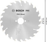 Bosch Kreissägeblatt PRO Wood AD 160 mm Z24 WZ für präzise Holzschnitte
