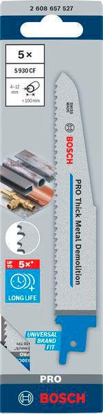 Bosch Säbelsägeblatt S 930 CF, 150 mm, BIM, 2x2 Tooth Geometry, 5er Pack