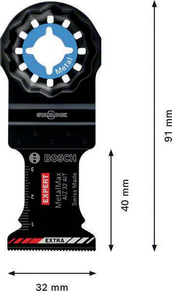 BOSCH Tauchsägeblatt AIZ 32 AIT mit Starlock-Aufnahme, 10 Stück, 32 mm Breite, 40 mm Eintauchtiefe