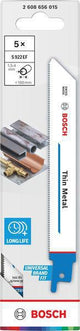 Bosch Säbelsägeblatt S 1122 EF, 225 mm, Bi-Metall, 5 Stück, für Metall und Rohre