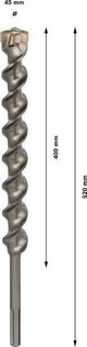 BOSCH Hammerbohrer Max-7 SDS-max Ø 18 mm, Arbeitslänge 1200 mm – 4 Schneiden für aggressiven Bohrfortschritt