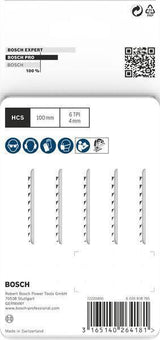 BOSCH Stichsägeblatt T 111 C HCS 100 mm 5 Stück für Holz und Kunststoff
