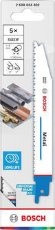 Bosch Säbelsägeblatt S 123 XF Progressor for Metal, 150 mm, TPI 8-14, 5er Pack