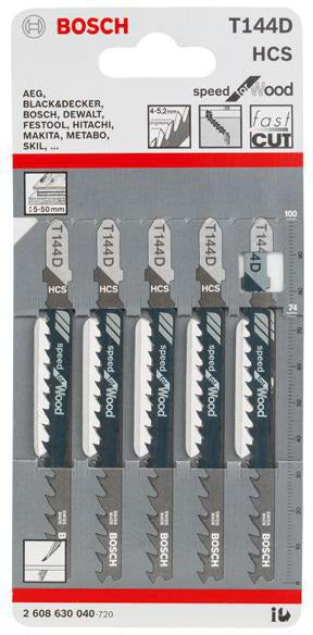 BOSCH Stichsägeblatt T 111 C HCS 100 mm 5 Stück für Holz und Kunststoff