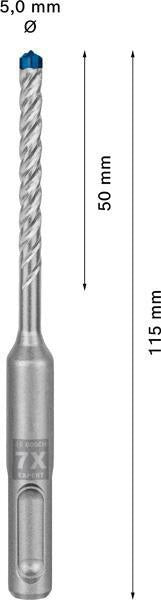 BOSCH Hammerbohrer Expert SDS-7X 5 mm SDS-plus 30 Stück für Stahlbeton