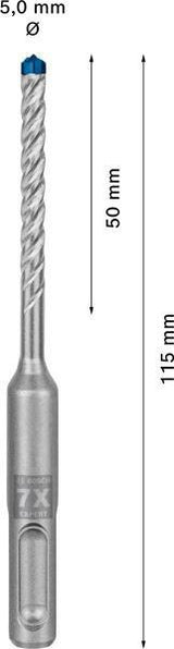 BOSCH Hammerbohrer Expert SDS-7X 5 mm SDS-plus 30 Stück für Stahlbeton
