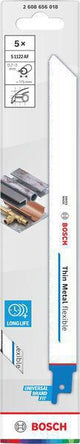 Bosch Säbelsägeblatt S 1122 EF, 225 mm, Bi-Metall, 5 Stück, für Metall und Rohre