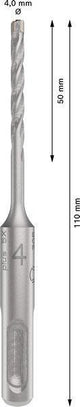 Bosch Hammerbohrer PRO SDS plus-5X, Ø 10,0 mm, Arbeitslänge 100 mm, SDS plus, Vierschneider für Stahlbeton