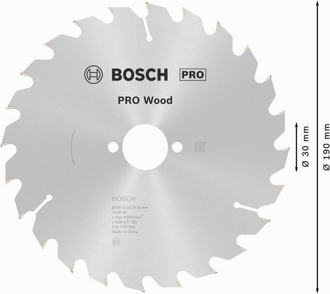 Bosch Kreissägeblatt PRO Wood AD 160 mm Z24 WZ für präzise Holzschnitte