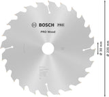 Bosch Kreissägeblatt PRO Wood AD 160 mm Z24 WZ für präzise Holzschnitte