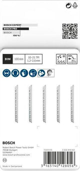 BOSCH Stichsägeblatt T 118 G HSS 5er-Pack für Metall und Buntmetall