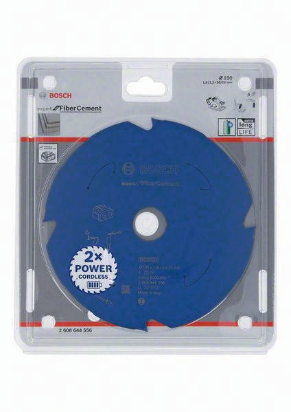 BOSCH Kreissägeblatt Expert for Fibre Cement 165 mm Z4 TCG – Für Zementfaserplatten