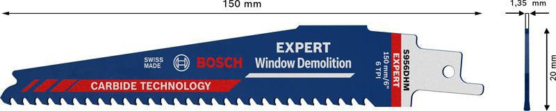 Bosch Expert Window Demolition S 956 DHM Säbelsägeblatt 150 mm für Fenster aus Holz, Kunststoff & Verbundwerkstoff